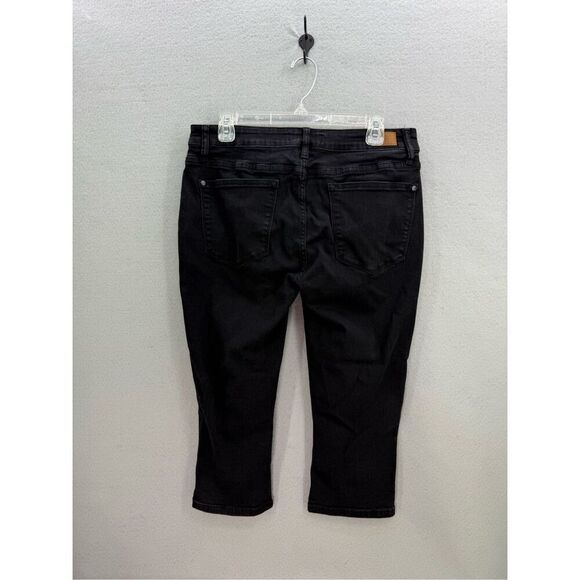 Judy Blue Womens Black Mid Rise Stretch Denim Capri Fit Jeans Size 13/31 - Picture 2 of 6